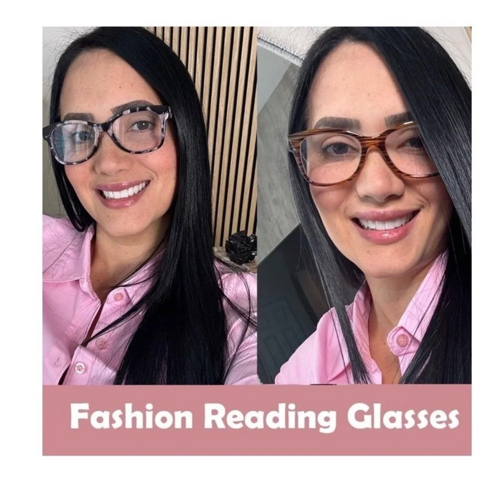 New Blue Lite Blocking Reading Glasses 4 Pack Spring Hinge Fashion Readers +3.25